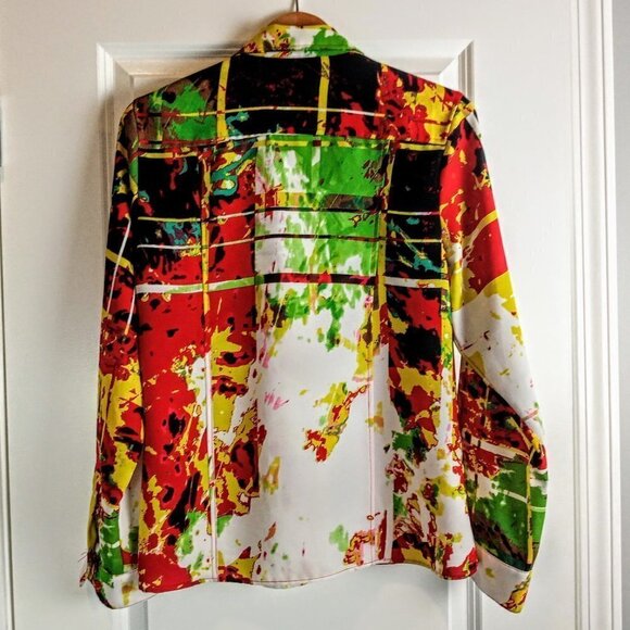 Tracy M. Multicolor Neon Print Zip Jacket - Picture 4 of 7